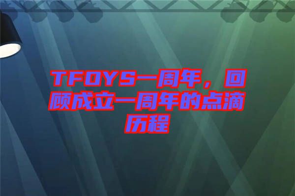 TFOYS一周年，回顧成立一周年的點(diǎn)滴歷程