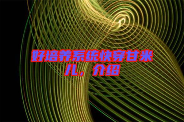 好培養(yǎng)系統快穿甘米兒，介紹