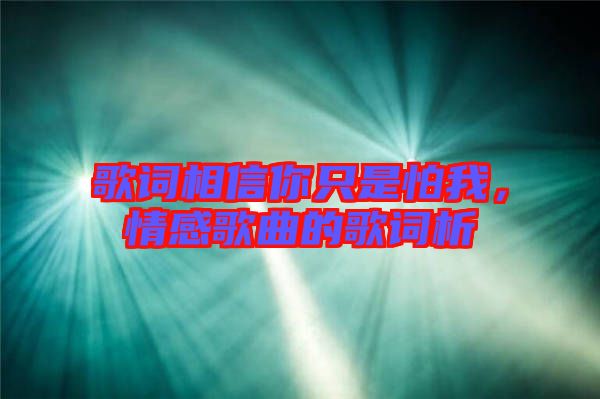 歌詞相信你只是怕我，情感歌曲的歌詞析