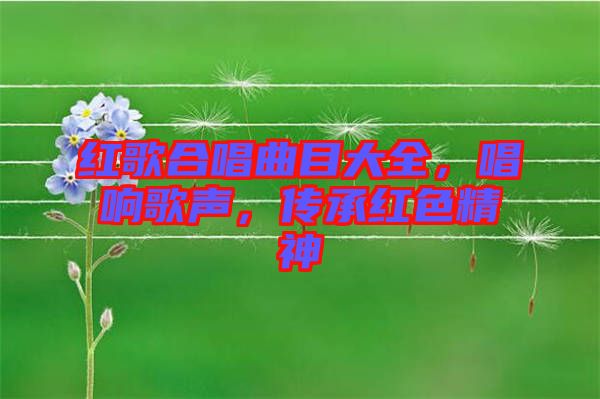 紅歌合唱曲目大全，唱響歌聲，傳承紅色精神