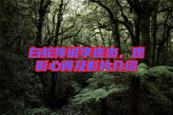 白蛇傳說李連杰，觀影心得及影片介紹