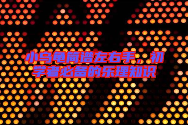 小烏龜簡譜左右手，初學者必備的樂理知識