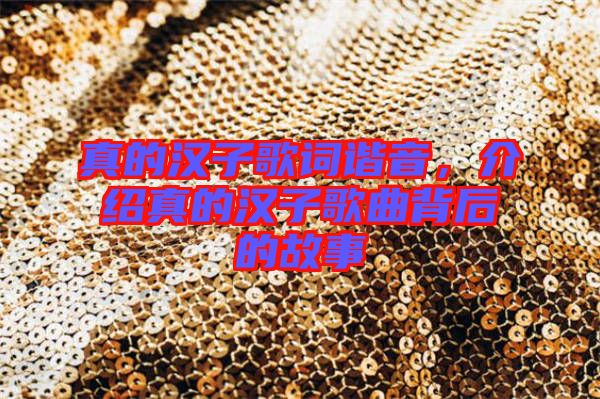 真的漢子歌詞諧音，介紹真的漢子歌曲背后的故事