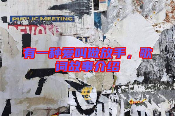 有一種愛叫做放手，歌詞故事介紹