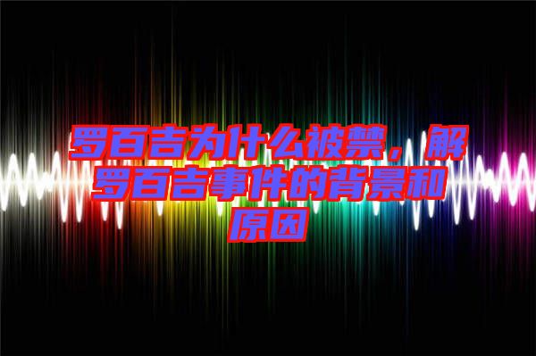羅百吉為什么被禁，解羅百吉事件的背景和原因