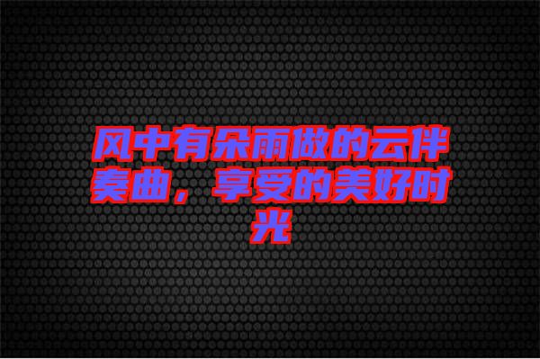 風中有朵雨做的云伴奏曲，享受的美好時光