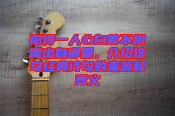 愿得一人心白首不相離出自哪里，介紹這句經(jīng)典詩句的來源和意義