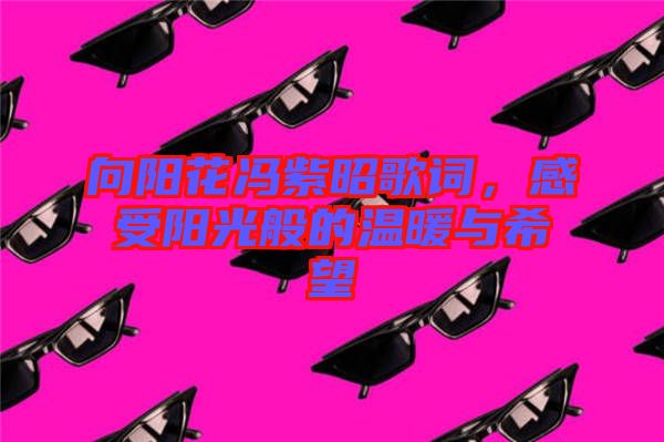 向陽花馮紫昭歌詞，感受陽光般的溫暖與希望