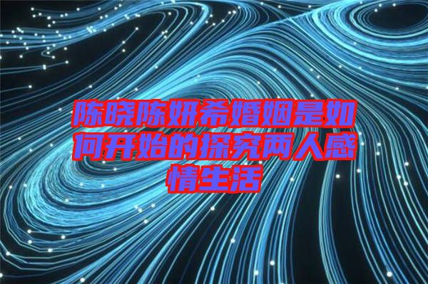 陳曉陳妍?；橐鍪侨绾伍_(kāi)始的探究?jī)扇烁星樯? width=