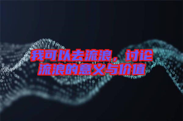 我可以去流浪，討論流浪的意義與價(jià)值