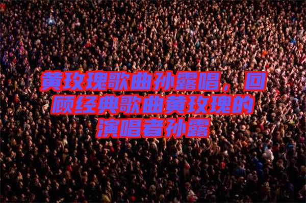 黃玫瑰歌曲孫露唱，回顧經(jīng)典歌曲黃玫瑰的演唱者孫露