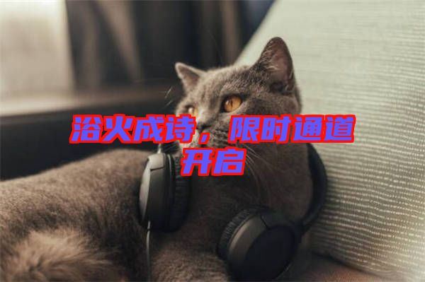 浴火成詩，限時通道開啟