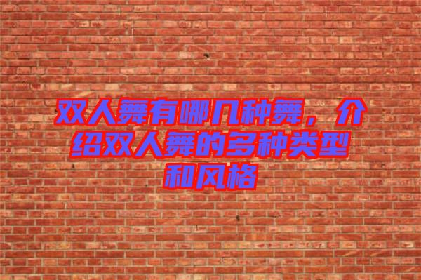 雙人舞有哪幾種舞，介紹雙人舞的多種類型和風(fēng)格
