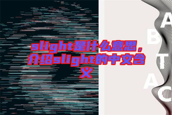 slight是什么意思，介紹slight的中文含義