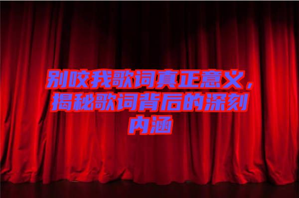 別咬我歌詞真正意義，揭秘歌詞背后的深刻內(nèi)涵