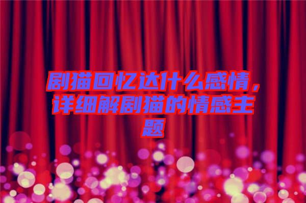 劇貓回憶達(dá)什么感情，詳細(xì)解劇貓的情感主題