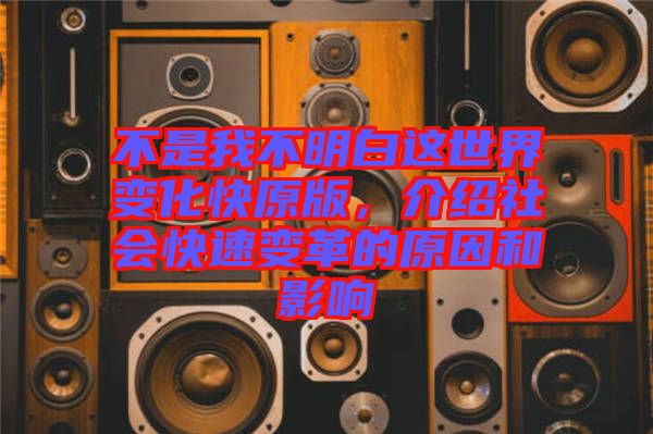 不是我不明白這世界變化快原版，介紹社會(huì)快速變革的原因和影響