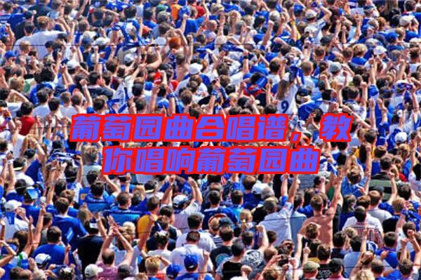 葡萄園曲合唱譜，教你唱響葡萄園曲