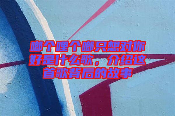 啷個哩個啷只想對你好是什么歌，介紹這首歌背后的故事