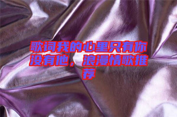 歌詞我的心里只有你沒有他，浪漫情歌推薦