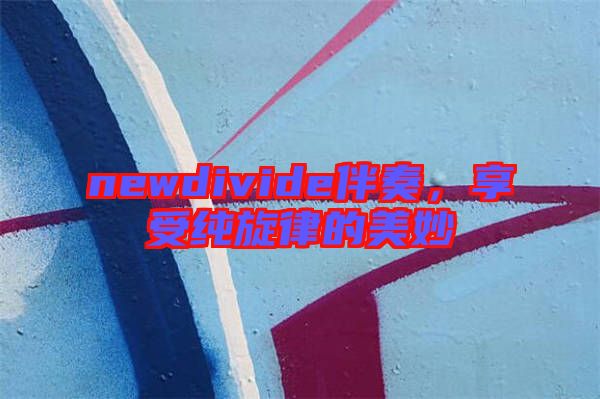 newdivide伴奏，享受純旋律的美妙