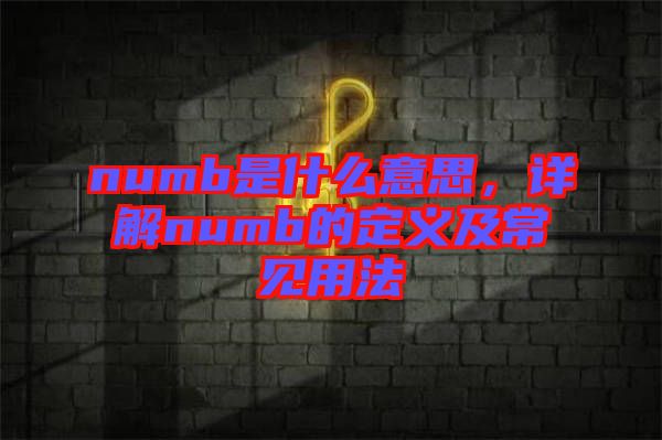 numb是什么意思，詳解numb的定義及常見用法