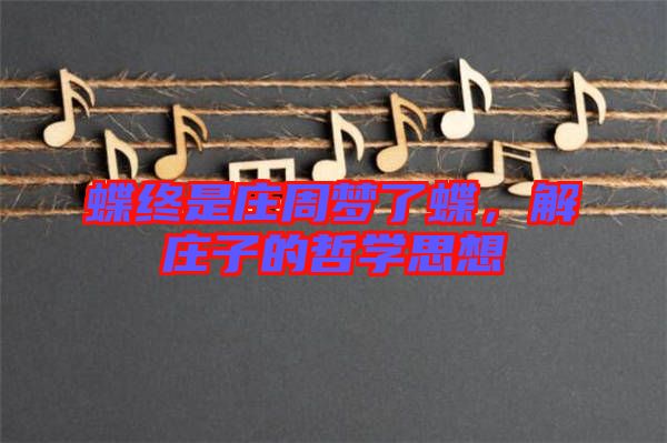 蝶終是莊周夢了蝶，解莊子的哲學(xué)思想