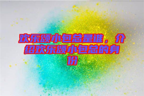 歡樂頌小包總是誰，介紹歡樂頌小包總的身份