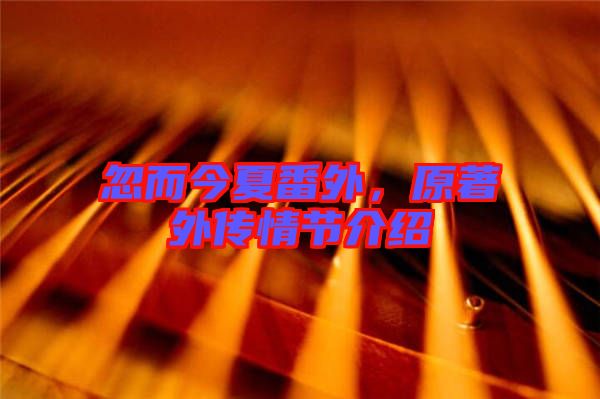 忽而今夏番外，原著外傳情節(jié)介紹