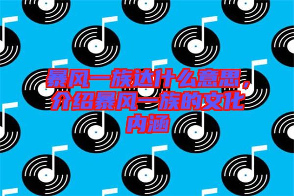 暴風一族達什么意思，介紹暴風一族的文化內涵