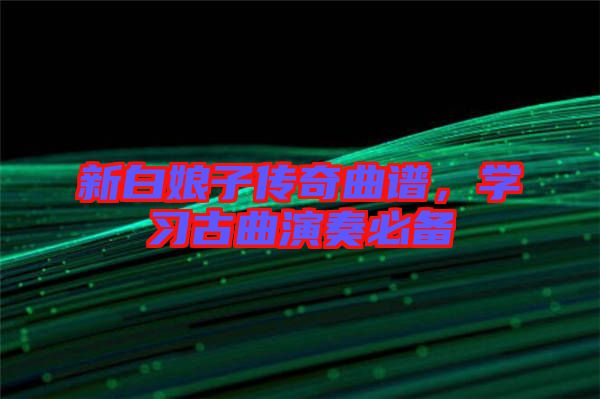 新白娘子傳奇曲譜，學(xué)習(xí)古曲演奏必備