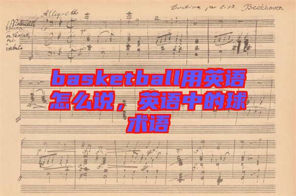 basketball用英語怎么說，英語中的球術(shù)語