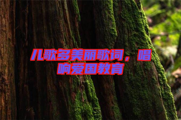 兒歌多美麗歌詞，唱響愛國教育