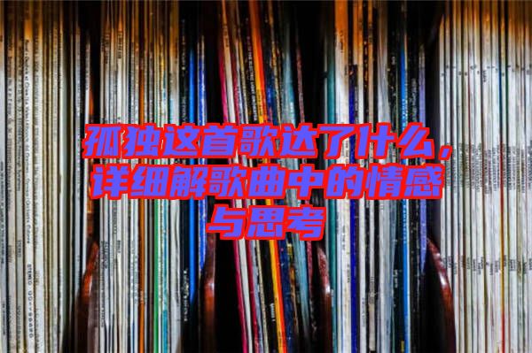 孤獨(dú)這首歌達(dá)了什么，詳細(xì)解歌曲中的情感與思考