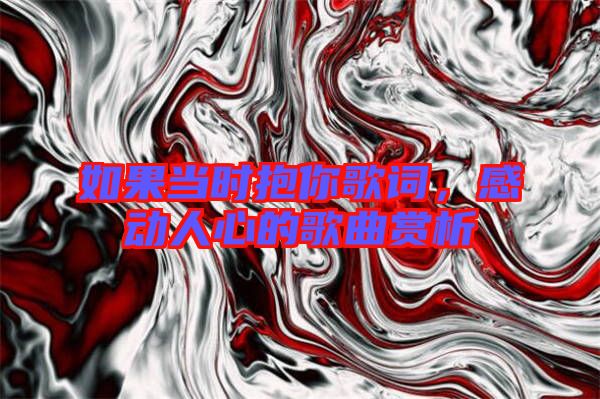 如果當(dāng)時(shí)抱你歌詞，感動(dòng)人心的歌曲賞析