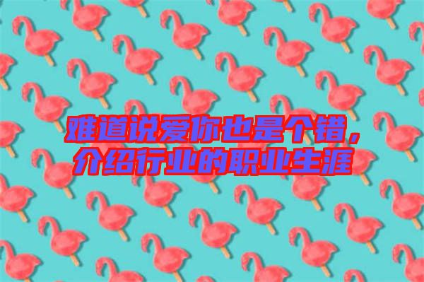 難道說愛你也是個錯，介紹行業(yè)的職業(yè)生涯