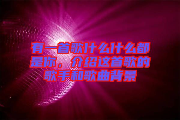 有一首歌什么什么都是你，介紹這首歌的歌手和歌曲背景