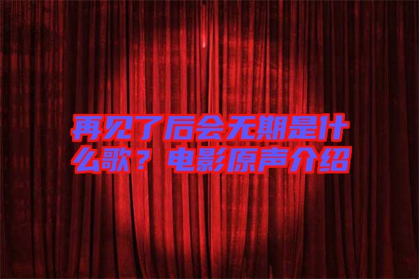 再見(jiàn)了后會(huì)無(wú)期是什么歌？電影原聲介紹