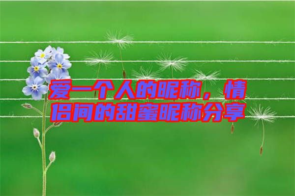 愛一個(gè)人的昵稱，情侶間的甜蜜昵稱分享