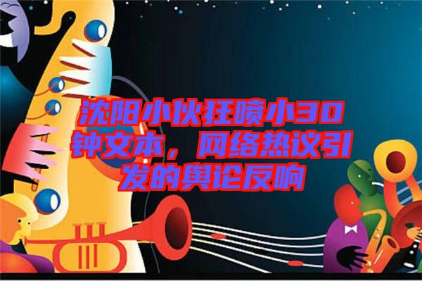 沈陽小伙狂噴小30鐘文本，網(wǎng)絡(luò)熱議引發(fā)的輿論反響