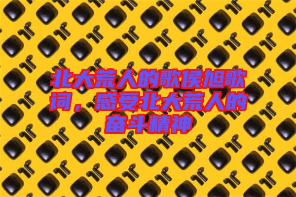 北大荒人的歌侯旭歌詞，感受北大荒人的奮斗精神