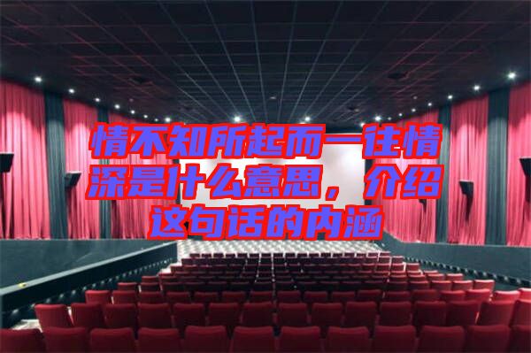 情不知所起而一往情深是什么意思，介紹這句話的內涵