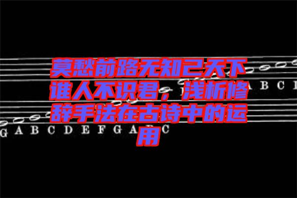 莫愁前路無(wú)知己天下誰(shuí)人不識(shí)君，淺析修辭手法在古詩(shī)中的運(yùn)用