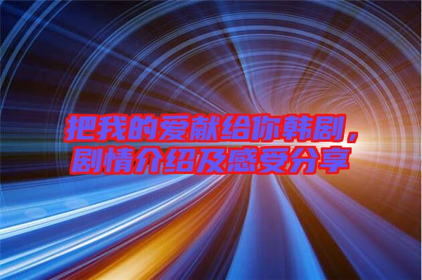 把我的愛獻(xiàn)給你韓劇，劇情介紹及感受分享