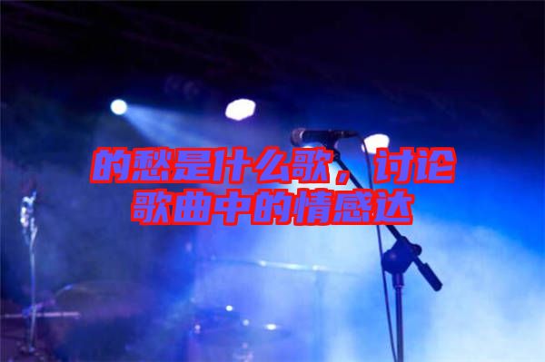 的愁是什么歌，討論歌曲中的情感達(dá)
