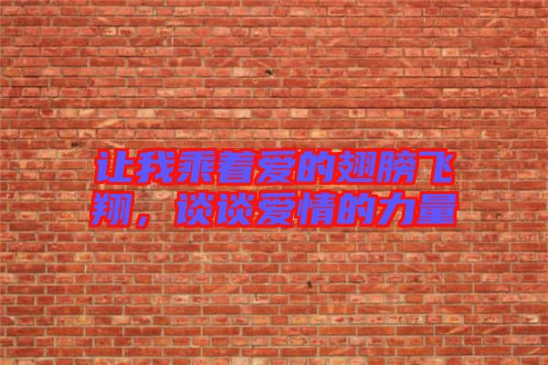 讓我乘著愛的翅膀飛翔，談?wù)剱矍榈牧α? width=