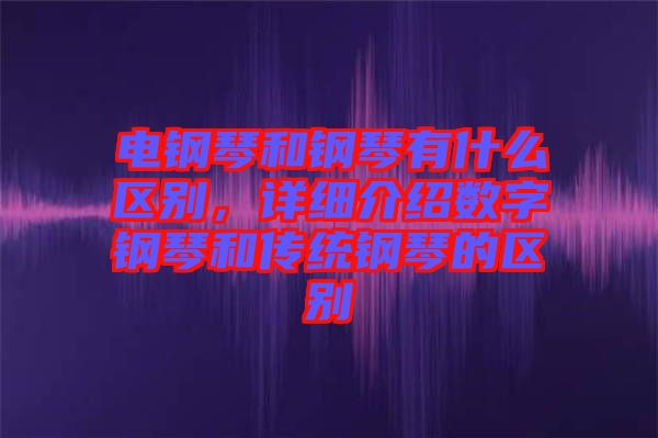 電鋼琴和鋼琴有什么區(qū)別，詳細(xì)介紹數(shù)字鋼琴和傳統(tǒng)鋼琴的區(qū)別