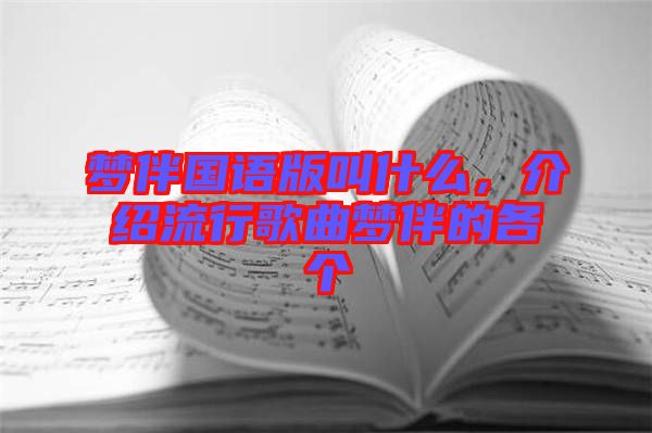 夢伴國語版叫什么，介紹流行歌曲夢伴的各個