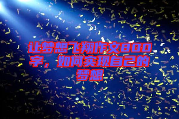 讓夢想飛翔作文800字，如何實現自己的夢想