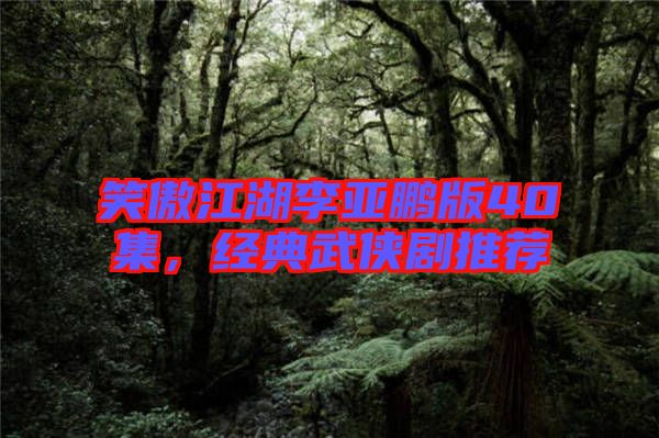 笑傲江湖李亞鵬版40集，經(jīng)典武俠劇推薦